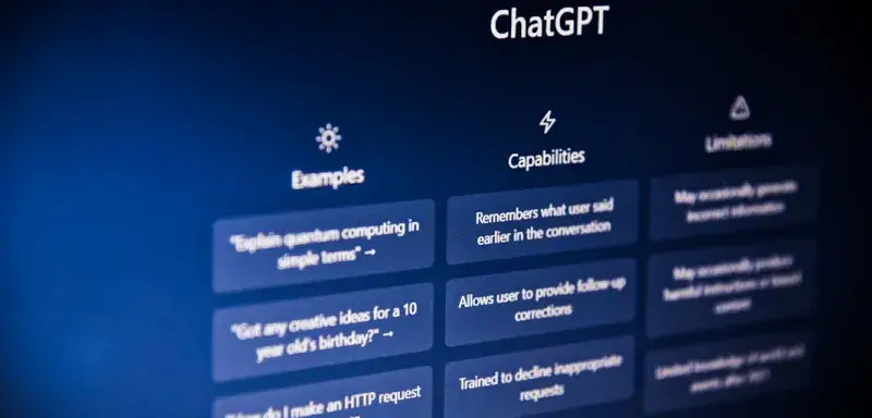 Interface de ChatGPT sur un écran d'ordinateur