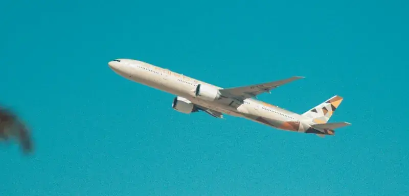 Avion de ligne blanc volant dans un ciel bleu en plein jour