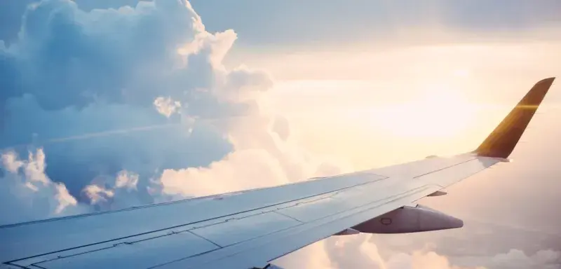 aerial photography of airliner