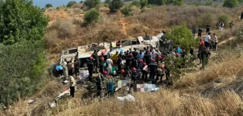 Autocar accidenté après une chute dans un ravin en Algérie