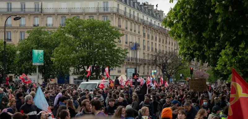 Manifestation de lycéens et d'étudiants en France