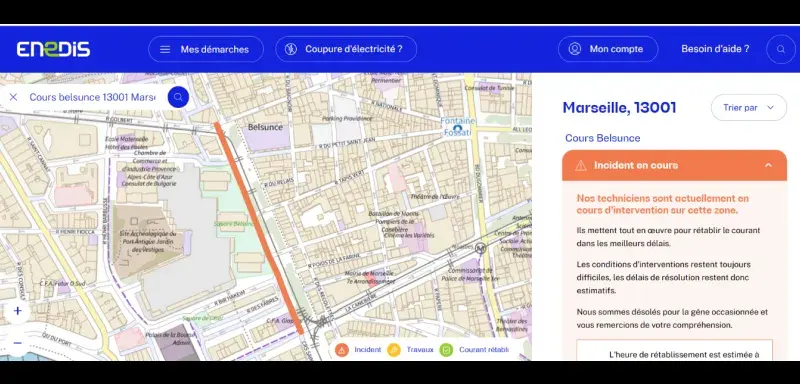Contacté par plusieurs médias locaux, Enedis a confirmé dans l’après-midi « un incident technique localisé » sur le réseau basse tension dans le 1er arrondissement, sans préciser l’ampleur exacte de la coupure.