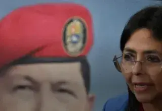 Delcy Rodriguez, présidente par intérim du Venezuela, lors de son discours contre les ordres de Washington