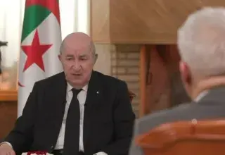 Le président algérien Abdelmadjid Tebboune lors de son entrevue périodique avec la presse nationale