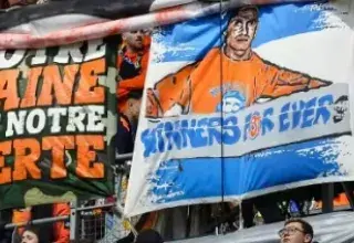 Supporters de l'Olympique de Marseille au stade Vélodrome