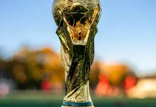 a close up of a soccer ball on a field