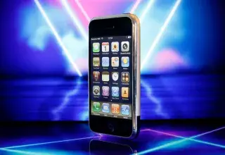 a cell phone sitting on top of a table