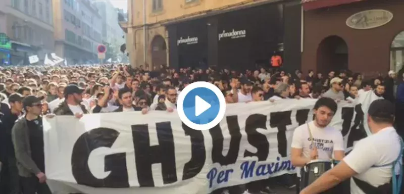 Manifestation fortement calme, cet après-midi à Bastia, suite aux incidents survenus après le match Reims-Bastia.