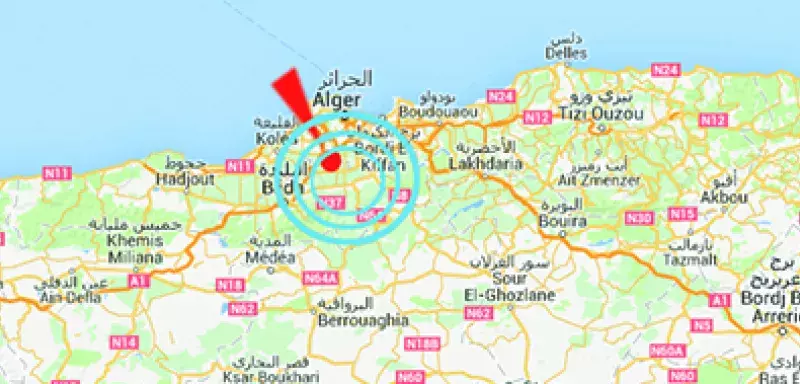 l’épicentre de la secousse se situe à 4 km au sud de Bouinan et à 27 km au sud d’Alger... (DR)