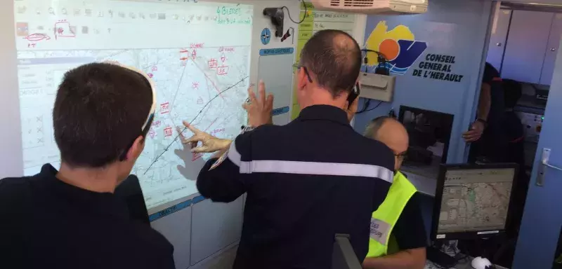 Dramatique incendie pour les sapeurs pompiers de l'Hérault, à Roquessels. (© SDIS 34)