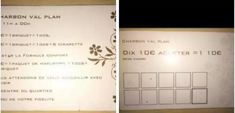 Cette carte de fidélité distribuée cité Val-Plan à Marseille aux consommateurs de cannabis a été révélée le 11 mai sur la page Facebook ''Marseille Faits Divers du 13 ses environs''. (DR)