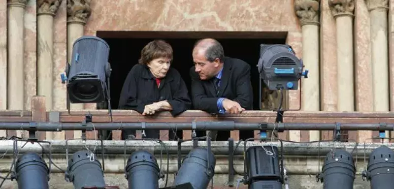 Danielle Mitterrand et le président de la Région Languedoc-Roussillon. (DR)