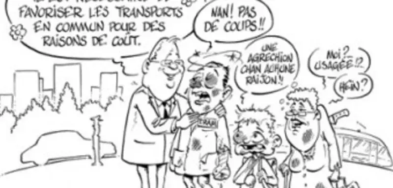 « Un tramway nommé danger », avait titré L'Agglo-Rieuse à la Une de son hebdo, dès mercredi dernier, avec ce dessin de Vomorin. (DR)