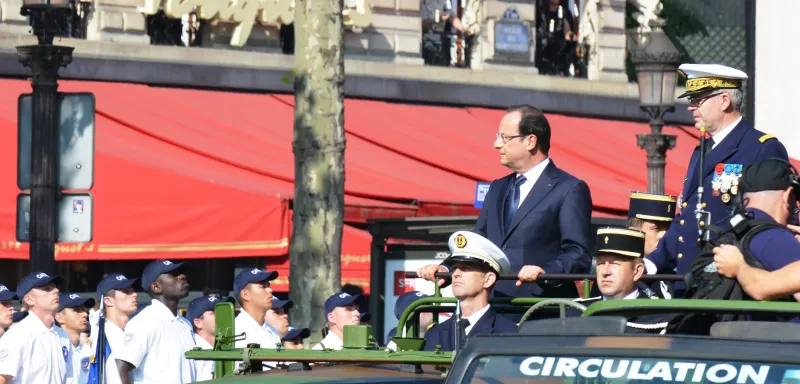 François Hollande lors du défilé du 14 juillet... (Xinhua)