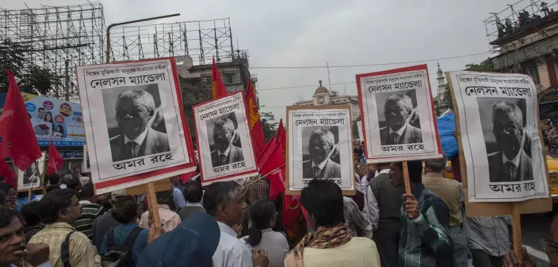 l'hommage des citoyens indiens à Nelson Mandela... (DR)