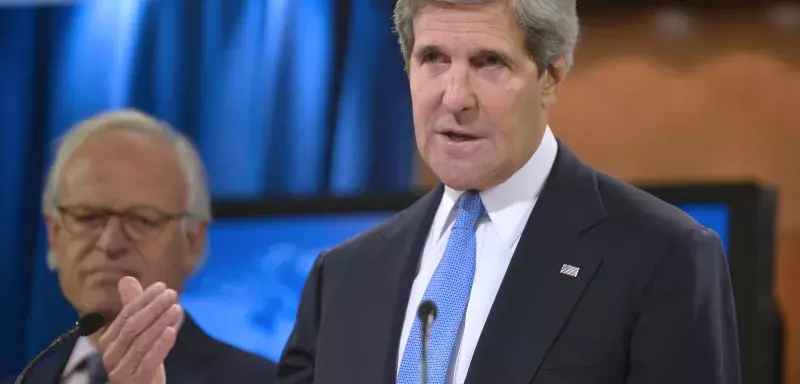 John Kerry, le secrétaire d'Etat américain (au premier plan), est convaincu que le régime syrien a eu recours aux armes chimiques. (Xinhua)