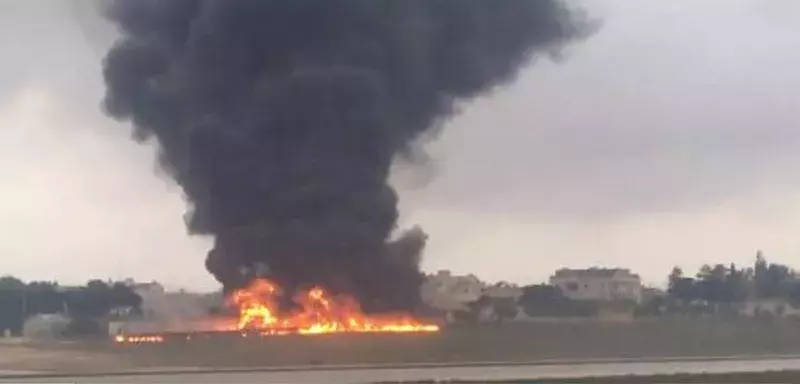 L'avion espion de la DGSE s’est écrasé ce lundi matin quelques secondes après son décollage de l’aéroport de Malte, 5 français étaient à à son bord. (Capture d'acran YouTube)