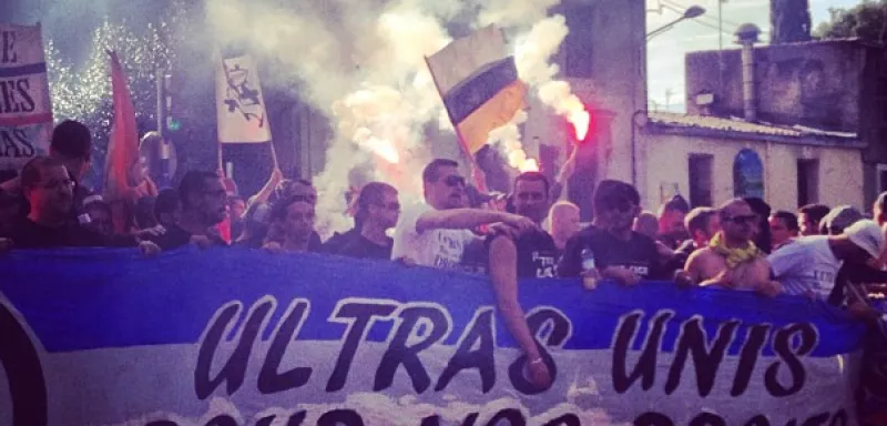 Suite au drame, les ultras de la France entière avaient manifesté ensemble, à Montpellier. ( © N.E)