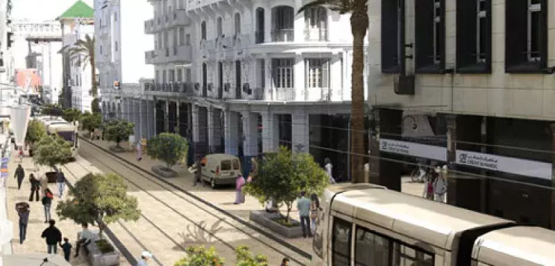 Le tramway sur l'avenue Mohamed V (DR)