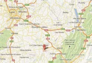  le bimoteur s'est écrasé entre Saint-Etienne-de-Saint-Geoirs et Saint-Simeon-de-Bressieux...