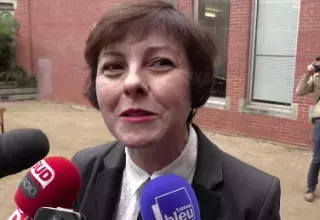 Interview de Carole Delga à la sortie de l’Hôtel de Région, à Toulouse. (Capture d'écran/TVSud)