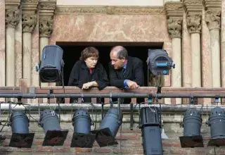 Danielle Mitterrand et le président de la Région Languedoc-Roussillon. (DR)