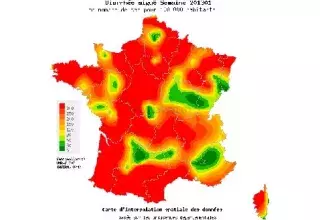 la région Midi-Pyrénées est la plus touchée avec 627 cas pour 100 000 habitants... (Sentinelle-Inserm)