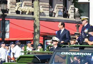 François Hollande lors du défilé du 14 juillet... (Xinhua)