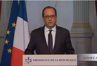 Vidéo : attentats à Paris, François Hollande décrète l’Etat d’urgence et ferme les frontières de la France