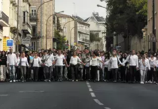 Le cortège était ouvert par des profs de maths, comme Lise.