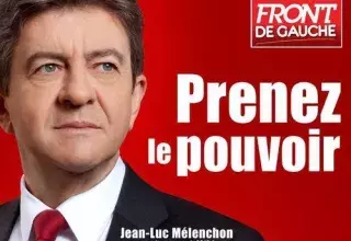 Le candidat du Front de Gauche passe devant Marine Le Pen. (Affiche élecorale)