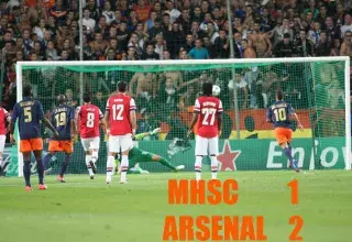 Pour son premier choc en Ligue des Champions, le MHSC s'est incliné par 2 buts à 1 face à Arsenal. Médiaterranée Languedoc-Roussillon dresse un bilan critique. (DR)