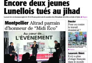 à la une du Midi Libre du mercredi 10 décembre... (DR)