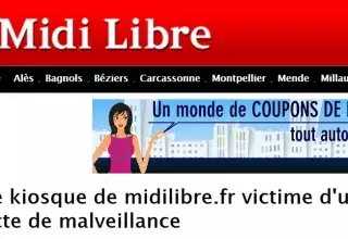 Le kiosque internet de midilibre.fr, qui permet aux lecteurs du quotidien régional de consulter leur journal en version PDF, a été piraté mardi soir.