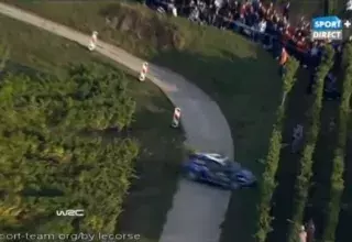 Suite à une sortie de route de Petter Solberg à travers les vignes d'Alsace, de nombreux spectateurs auraient pu perdre la vie. (DR)