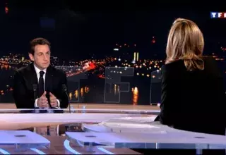 Nicolas Sarkozy sur le plateau du 20h de TF1, ce mercredi. (DR)