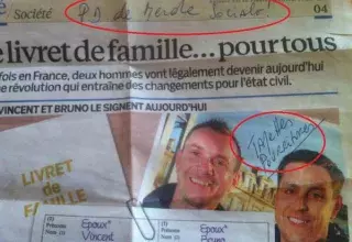 Voici le courrier homophobe que vient de recevoir Vincent Boileau-Autin. (DR)